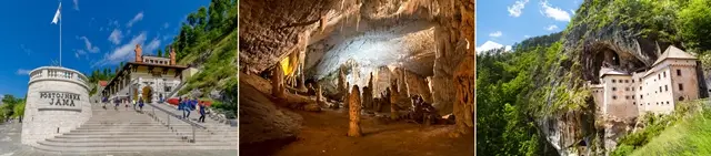 Le stalattiti e stalagmiti nella Grotta di Postumia